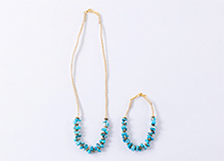 本ターコイズのネックレス&<br>ブレスレット