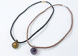 天然石フレーム結びペンダント